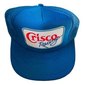 Crisco Racing Vintage Trucker Hat Cap Patch Blue Adjustable Men
